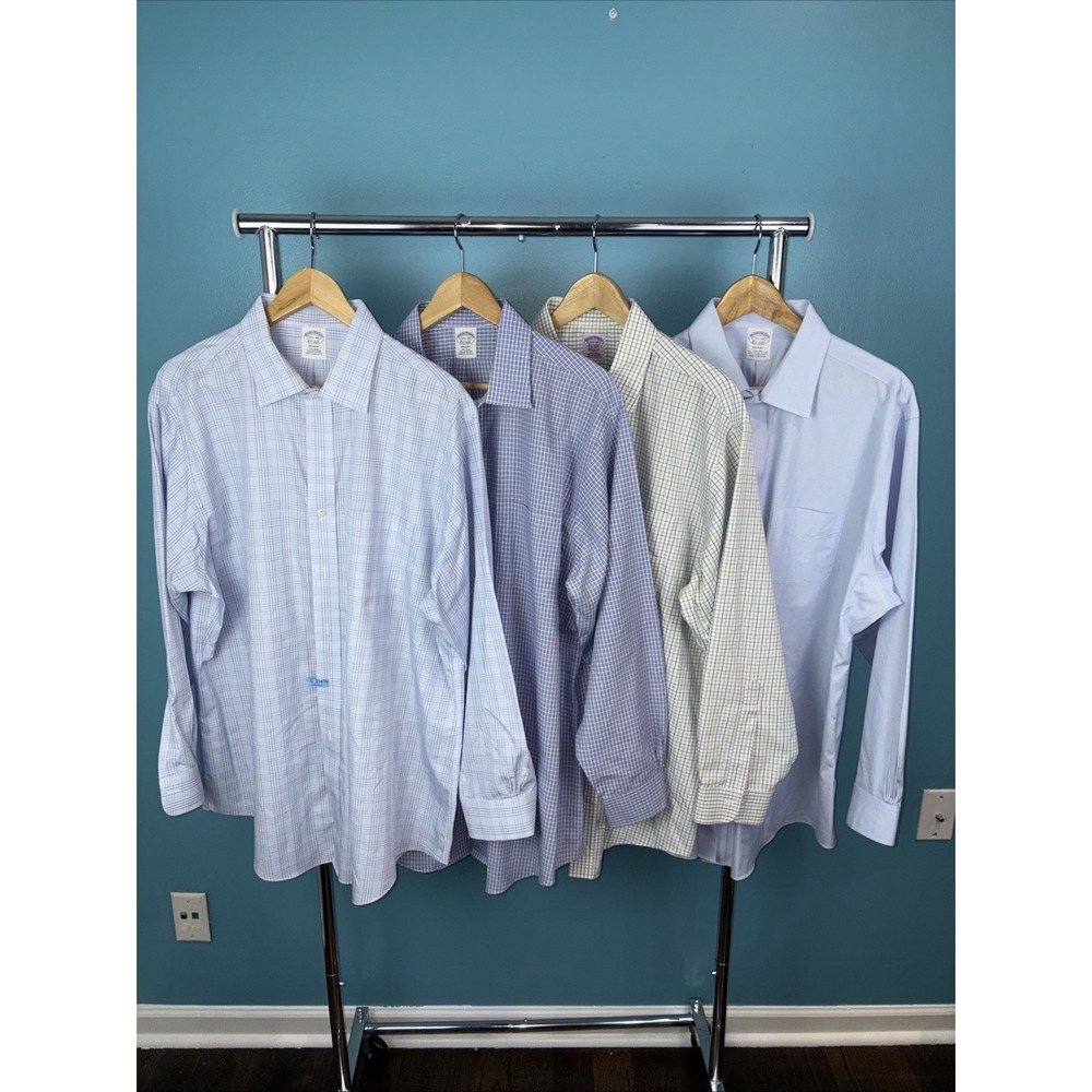 Brooks Brothers Long Sleeve Button Down Shirt Size 17.5 34 Lot Of 4 Old Money